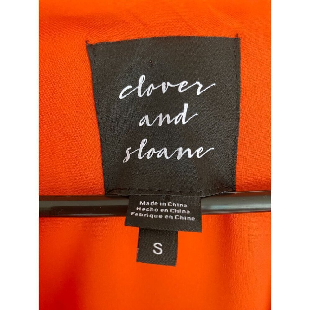 Clover And Stone Bright Tangerine Flirty Ruffle Sleeve Party Dress S - Picture 5 of 7